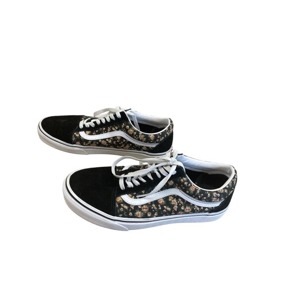 Vans Old Skool Mens Black Floral leather Low Sneakers Size 10 SKU 8394 - Picture 3 of 12